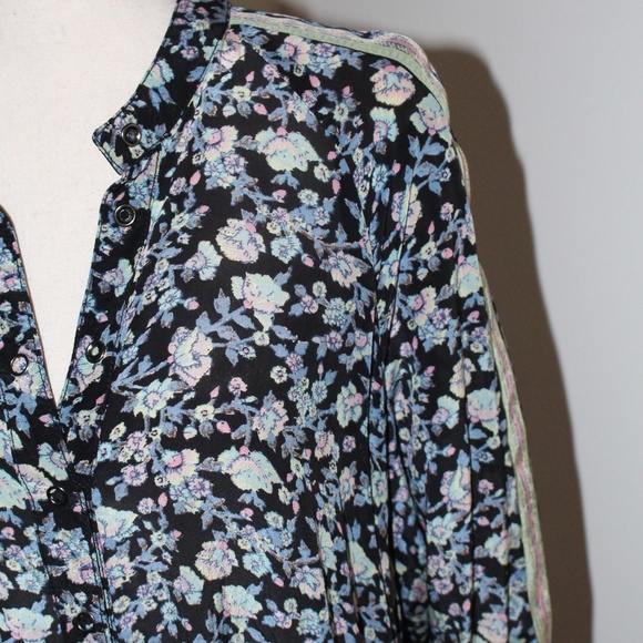 Free People, Skyway Drive In Blouse floral design snap buttons Long sleeve - Picture 7 of 13